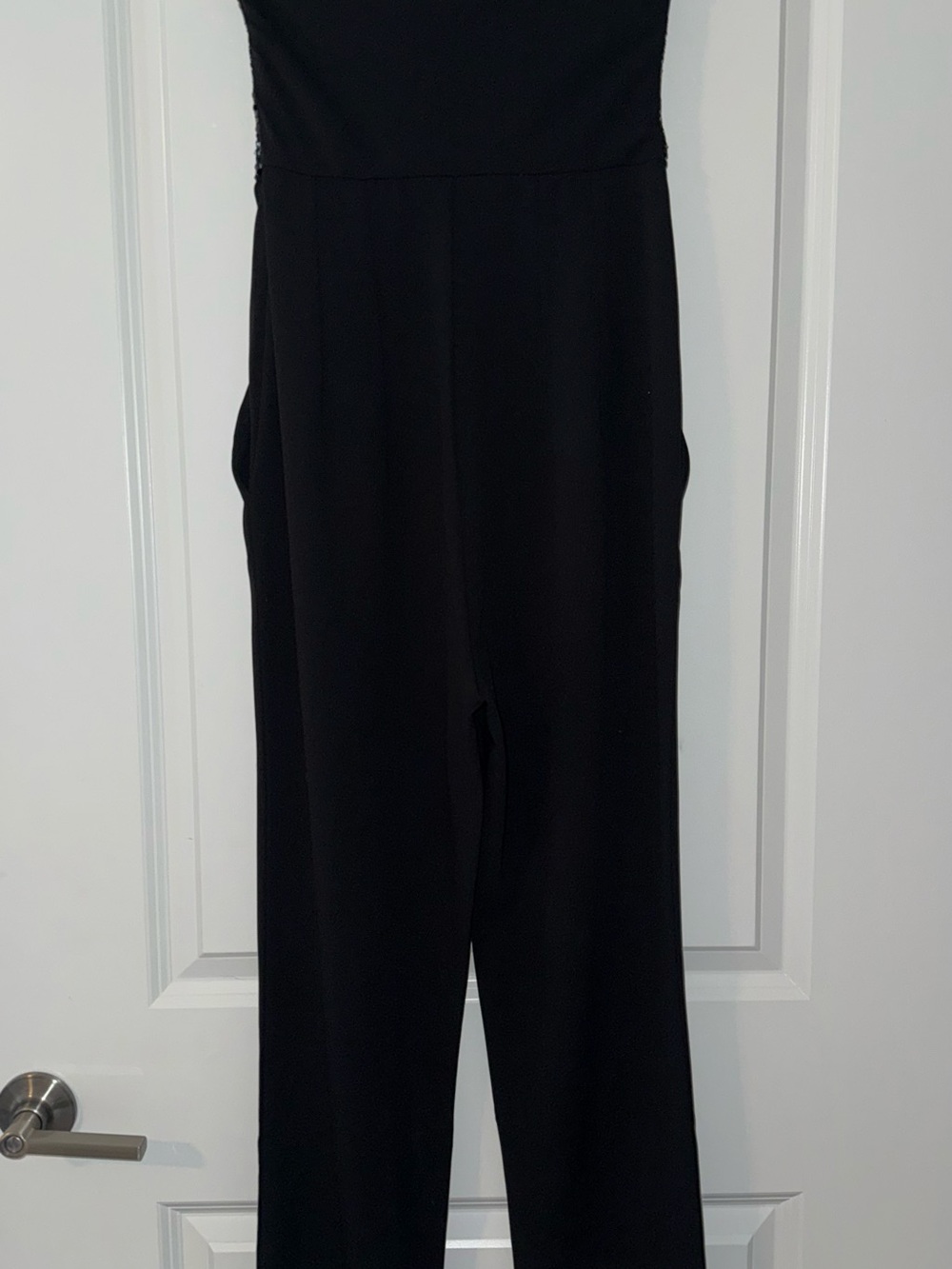 Express Black Strapless Sequin Bust Jumpsuit - Picture 5 of 5